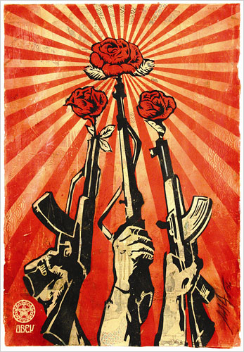 Shepard Fairey "Guns and Roses"